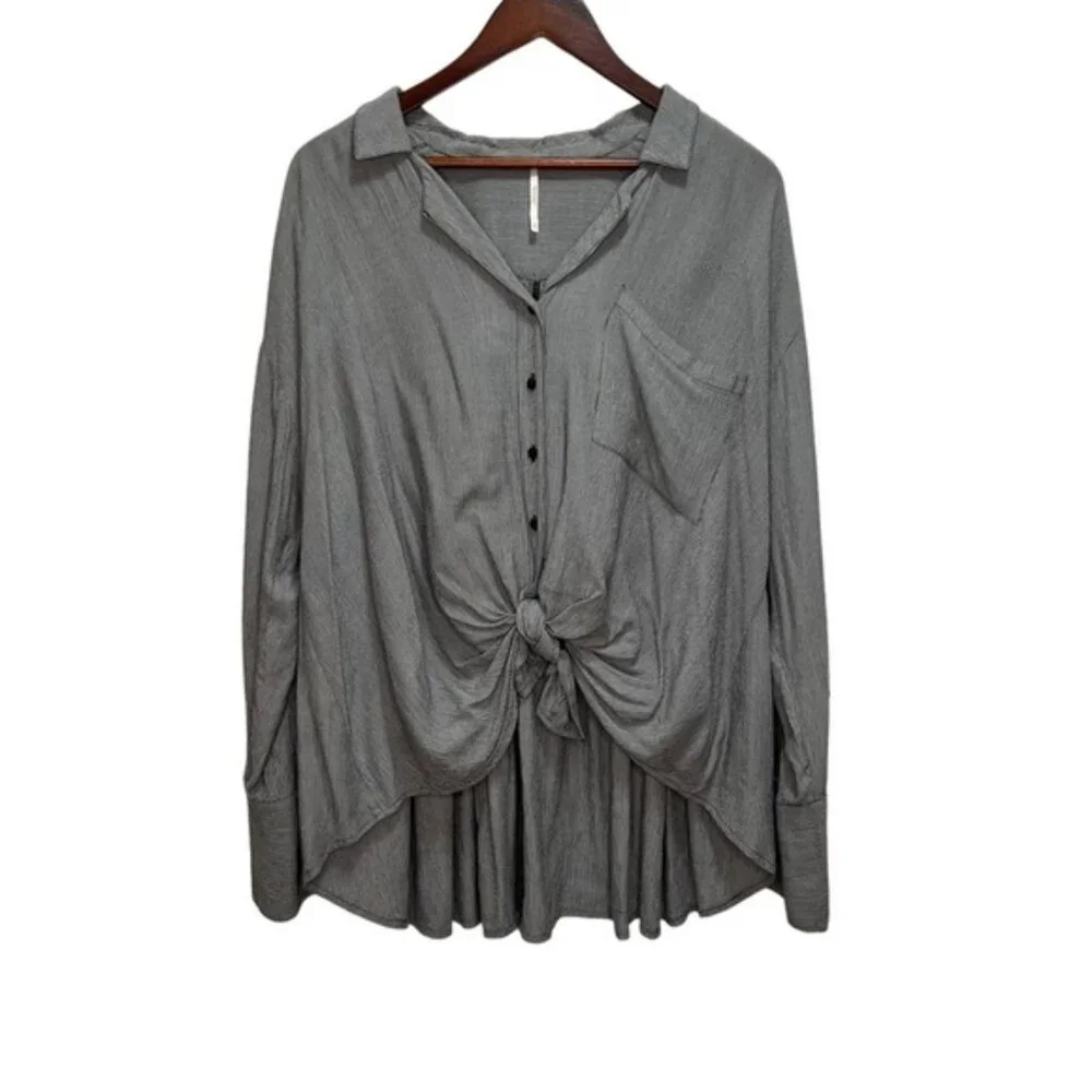 Free People Magic Breeze Shirt Size XS Oversized - Picture 3 of 12